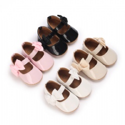 Spring and Autumn 0-1 year old baby soft rubber soled bow newborn toddler shoes